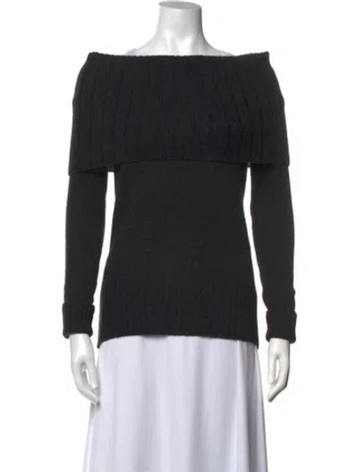 Pre-owned A.l.c Off-the-shoulder Sweater In Black