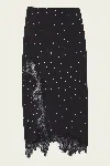 A.l.c Olivia Polka Dot Crepe And Lace Midi Skirt In Black Cream In Multi