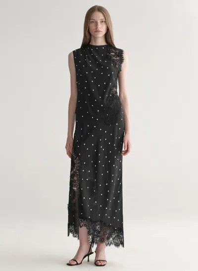 A.l.c Olivia Polka Dot Crepe And Lace Midi Skirt In Multi
