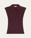 A.l.c Ollie Sleeveless Knit Polo Top In Purple
