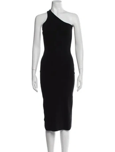 Pre-owned A.l.c One-shoulder Knee-length Dress In Black