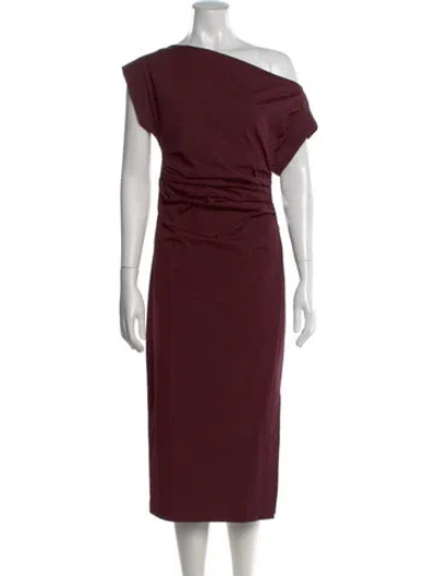 Pre-owned A.l.c One-shoulder Knee-length Dress In Burgundy
