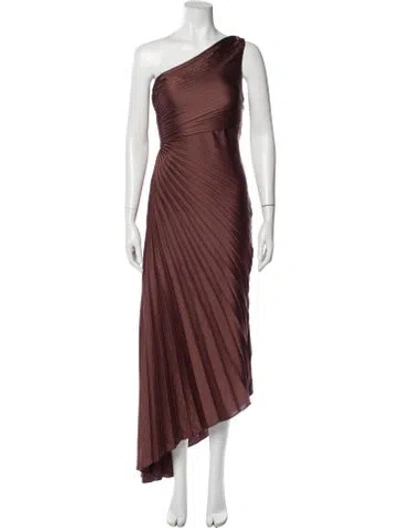 Pre-owned A.l.c One-shoulder Long Dress In Brown