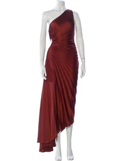 Pre-owned A.l.c One-shoulder Long Dress In Brown