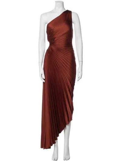 Pre-owned A.l.c One-shoulder Long Dress In Brown