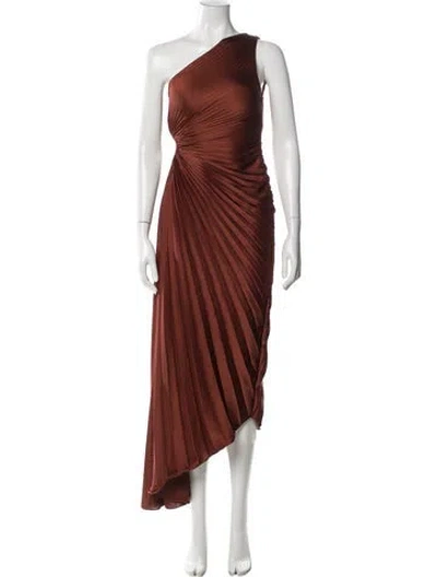 Pre-owned A.l.c One-shoulder Long Dress In Brown