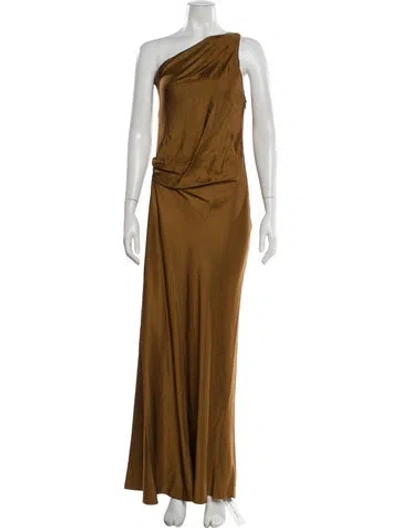 Pre-owned A.l.c One-shoulder Long Dress In Brown