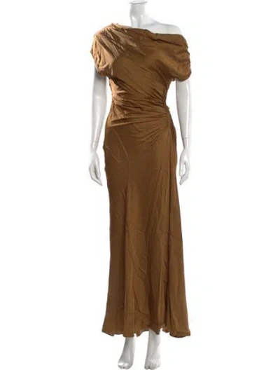 Pre-owned A.l.c One-shoulder Long Dress In Brown