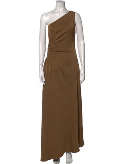 Pre-owned A.l.c One-shoulder Long Dress In Brown