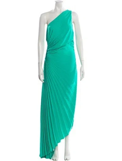 Pre-owned A.l.c One-shoulder Long Dress In Green