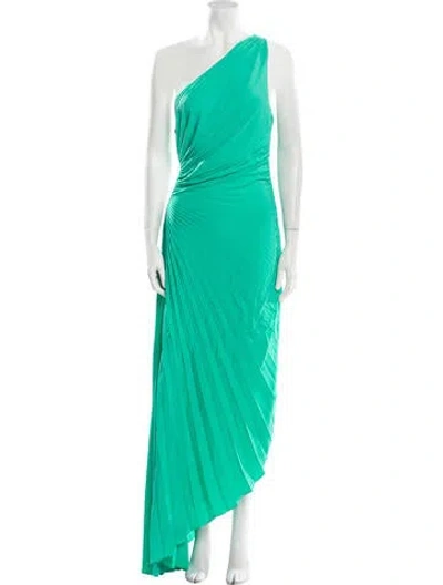 Pre-owned A.l.c One-shoulder Long Dress In Green