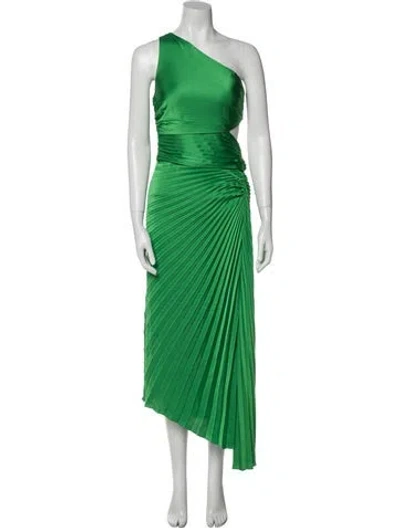 Pre-owned A.l.c One-shoulder Long Dress In Green