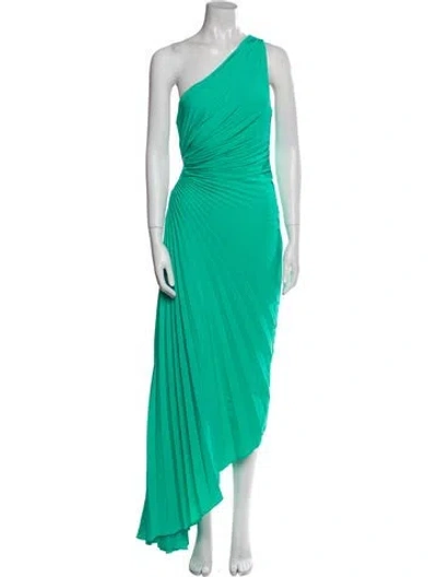 Pre-owned A.l.c One-shoulder Long Dress In Green
