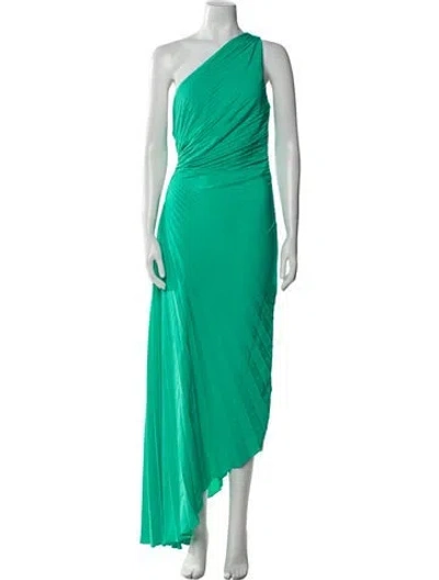 Pre-owned A.l.c One-shoulder Long Dress In Green