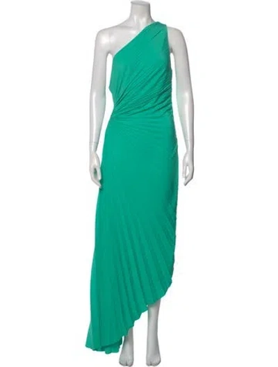 Pre-owned A.l.c One-shoulder Long Dress In Green