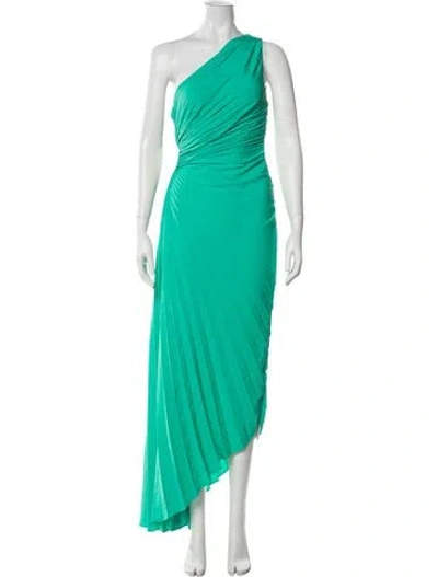 Pre-owned A.l.c One-shoulder Long Dress In Green