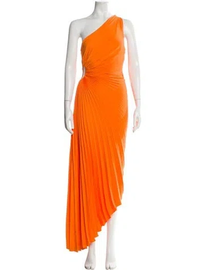 Pre-owned A.l.c One-shoulder Long Dress In Orange