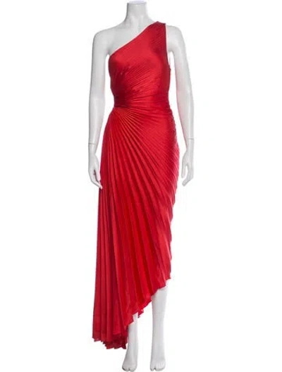 Pre-owned A.l.c One-shoulder Long Dress In Red