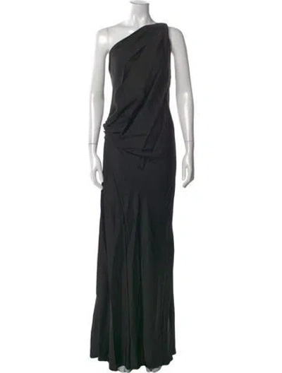 Pre-owned A.l.c One-shoulder Long Dress W/ Tags In Black