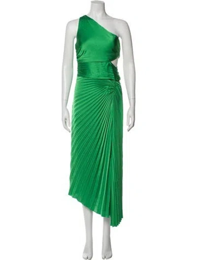 Pre-owned A.l.c One-shoulder Long Dress W/ Tags In Green
