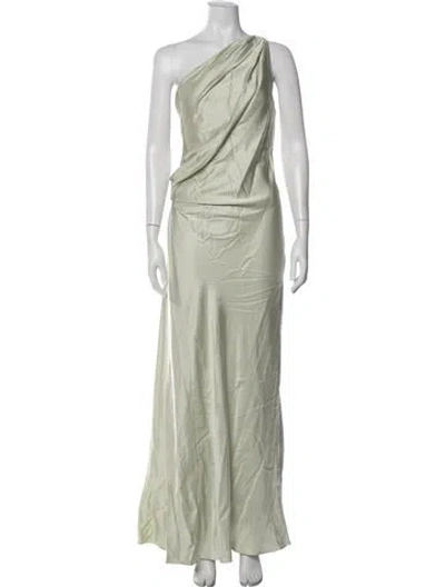 Pre-owned A.l.c One-shoulder Long Dress W/ Tags In Green