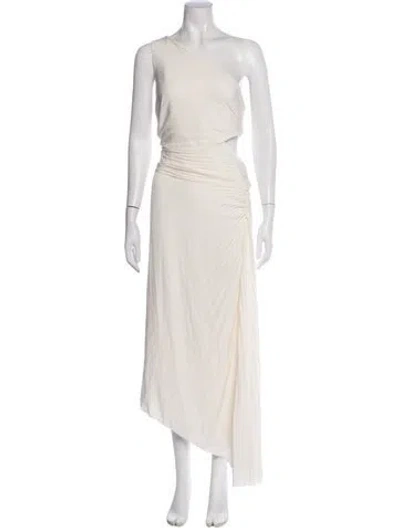 Pre-owned A.l.c One-shoulder Long Dress In White