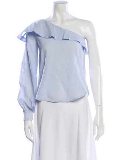 Pre-owned A.l.c One-shoulder Long Sleeve Blouse In Blue