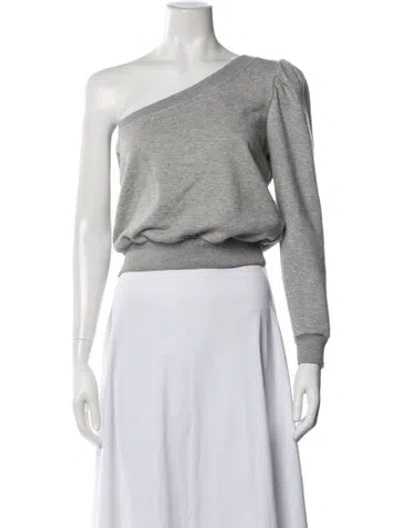 Pre-owned A.l.c One-shoulder Long Sleeve Sweatshirt In Brown