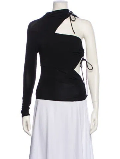 Pre-owned A.l.c One-shoulder Long Sleeve Top In Black