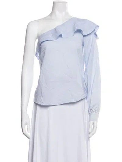 Pre-owned A.l.c One-shoulder Long Sleeve Top In Blue