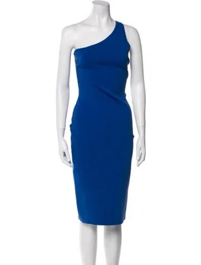 Pre-owned A.l.c One-shoulder Midi Length Dress In Blue