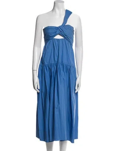 Pre-owned A.l.c One-shoulder Midi Length Dress In Blue