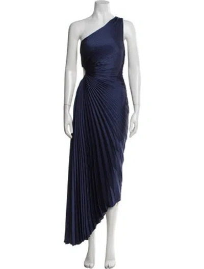 Pre-owned A.l.c One-shoulder Midi Length Dress In Blue