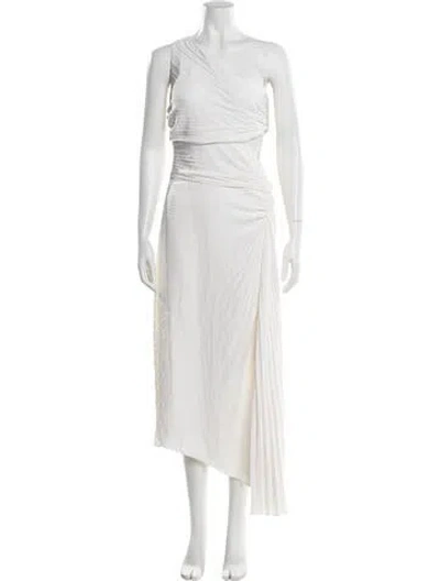 Pre-owned A.l.c One-shoulder Midi Length Dress In Neutral