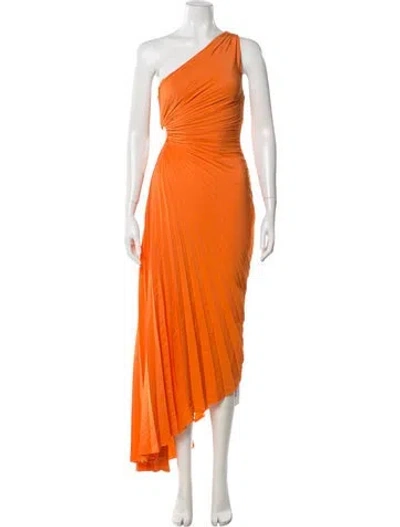 Pre-owned A.l.c One-shoulder Midi Length Dress In Orange