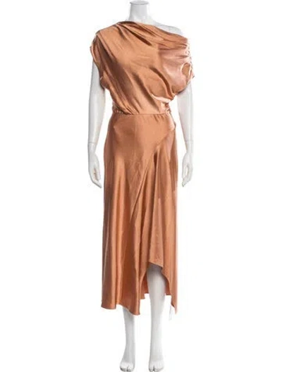 Pre-owned A.l.c One-shoulder Midi Length Dress In Orange
