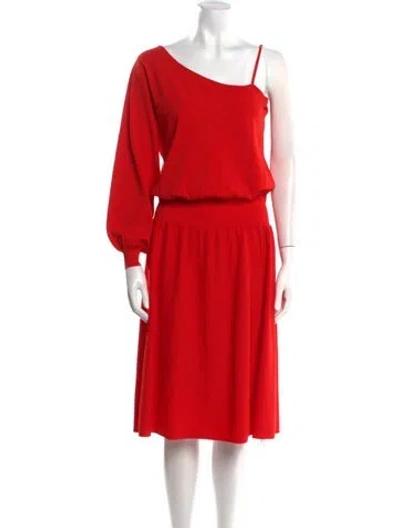 Pre-owned A.l.c One-shoulder Midi Length Dress In Red