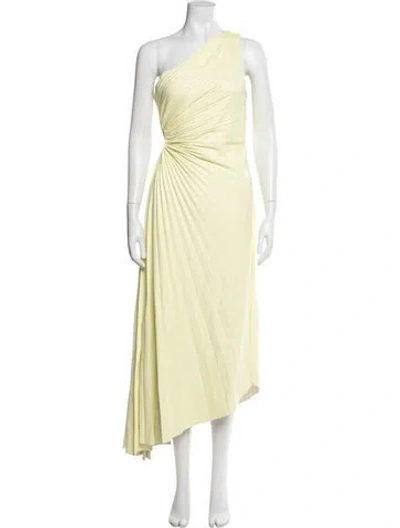 Pre-owned A.l.c One-shoulder Midi Length Dress In Yellow