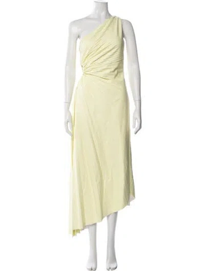Pre-owned A.l.c One-shoulder Midi Length Dress In Yellow