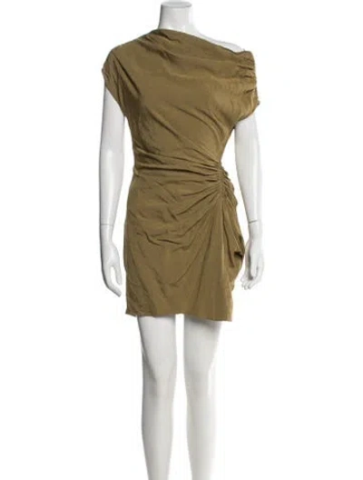 Pre-owned A.l.c One-shoulder Mini Dress In Green