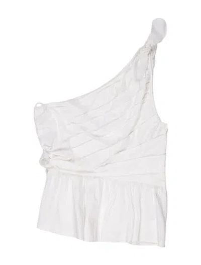 Pre-owned A.l.c One-shoulder Mini Dress In White