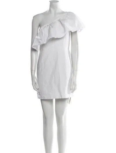 Pre-owned A.l.c One-shoulder Mini Dress In White