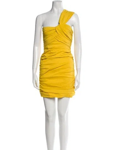 Pre-owned A.l.c One-shoulder Mini Dress In Yellow