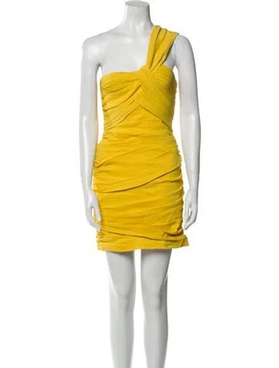 Pre-owned A.l.c One-shoulder Mini Dress In Yellow