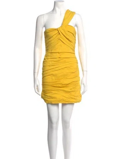 Pre-owned A.l.c One-shoulder Mini Dress In Yellow