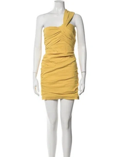 Pre-owned A.l.c One-shoulder Mini Dress In Yellow