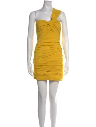 Pre-owned A.l.c One-shoulder Mini Dress In Yellow