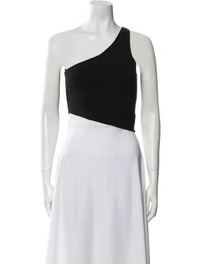 Pre-owned A.l.c One-shoulder Sleeveless Crop Top In Black