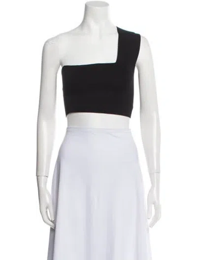 Pre-owned A.l.c One-shoulder Sleeveless Crop Top In Black