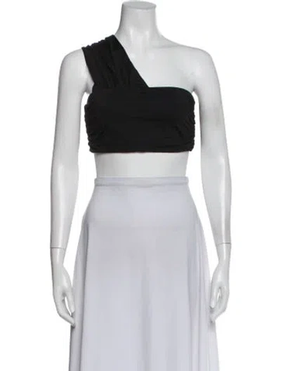 Pre-owned A.l.c One-shoulder Sleeveless Crop Top In Black